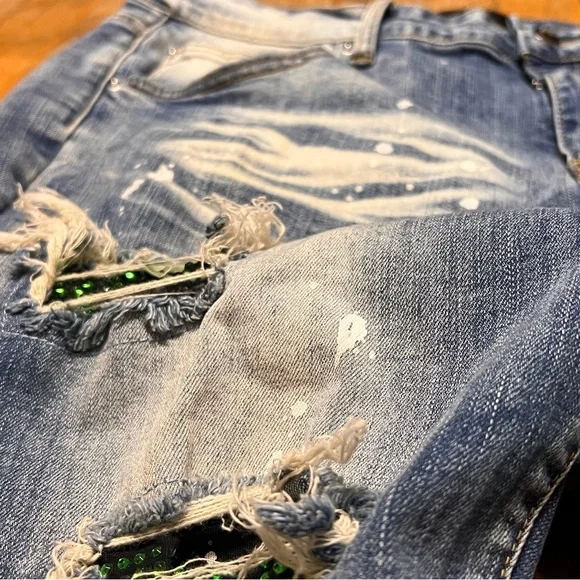 Amiri- Green Ripped Jeans